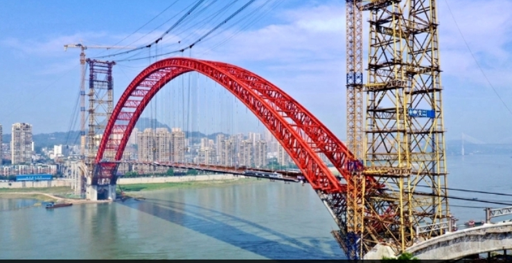合江长江公路大桥主梁合龙