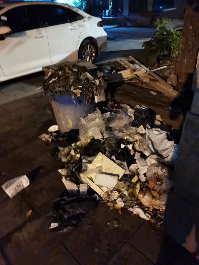 蓝田康居华庭小区商业街垃圾堆不清理臭气熏天